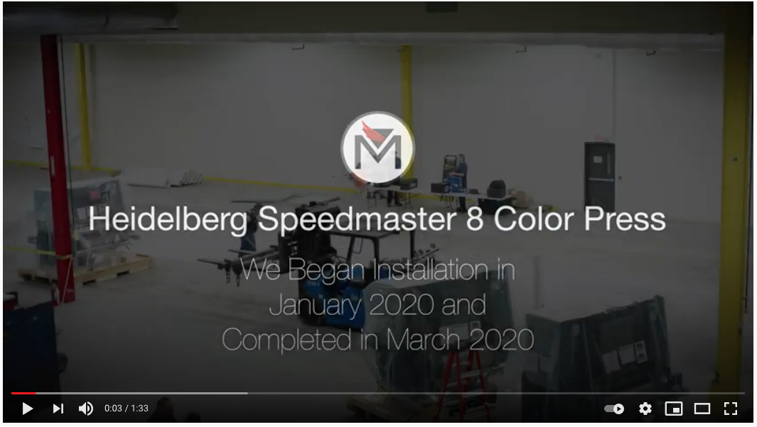 New 8 Color Speedmaster XL75 press install timelapse